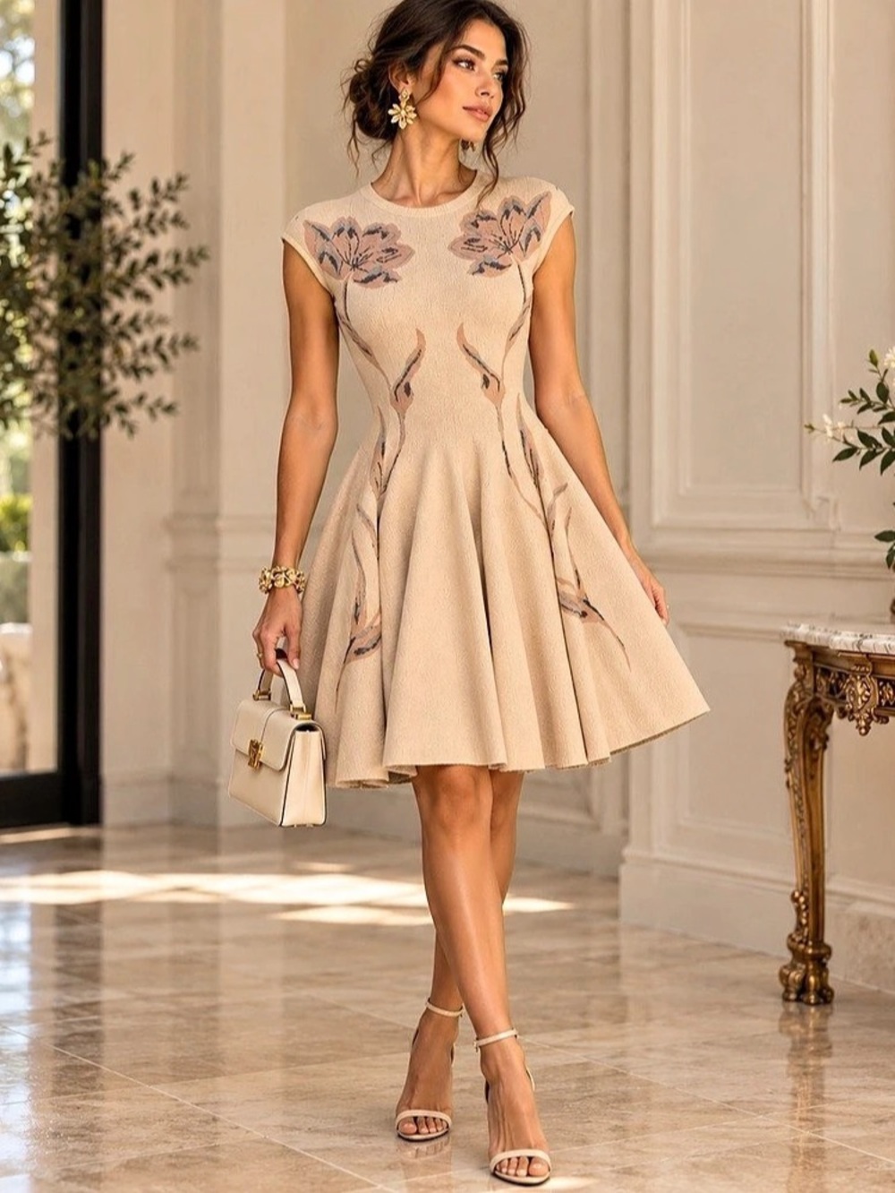 ALEXANDER MCQUEEN Wool Floral Jacquard Knit Dress NWT Production Flaws, Size M